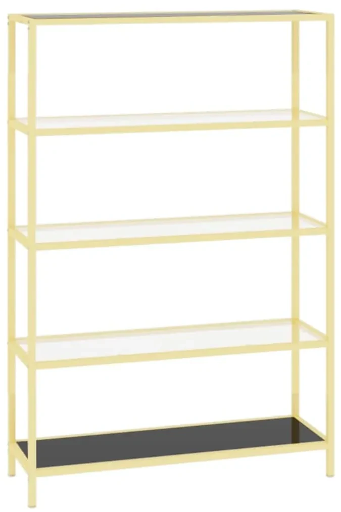 vidaXL Wandtafel gehard glas goudkleurig en zwart