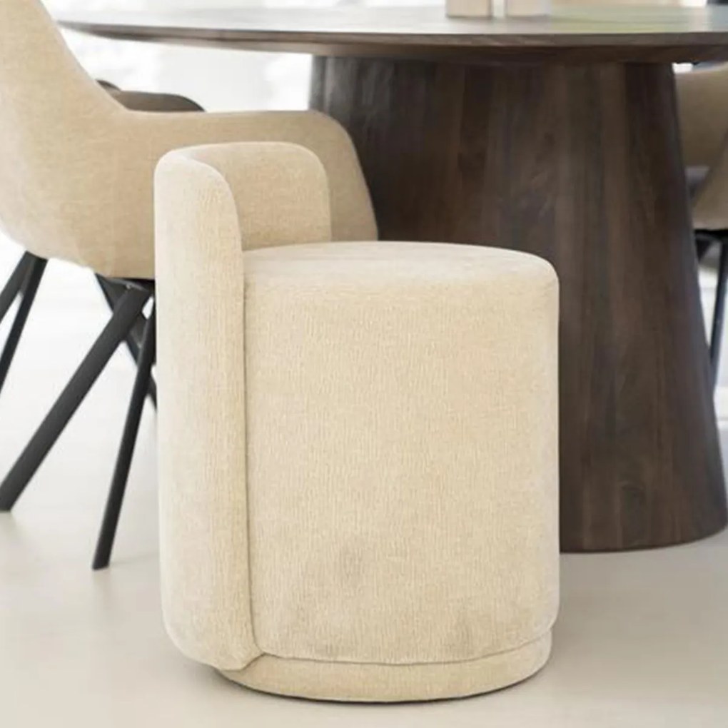 Moderne Scandinavische Poef Taupe