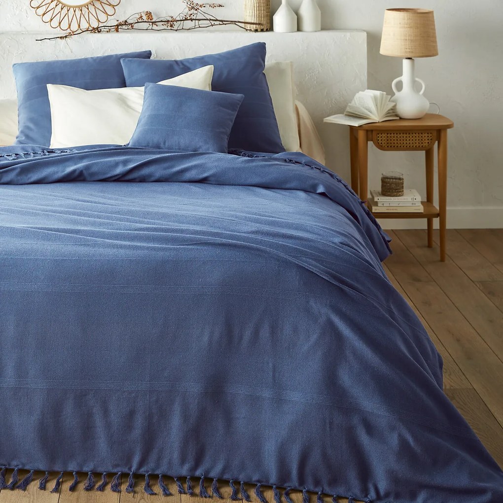 Katoenen beddensprei met franjes, Nedo