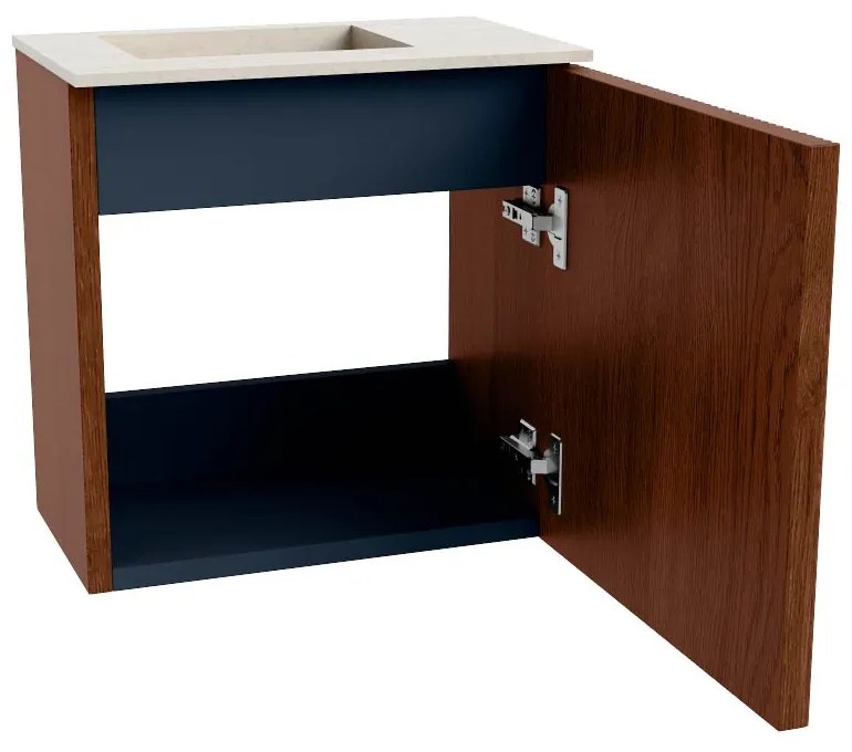 Mondiaz Joya DLux 40cm toiletmeubel ruby met wastafel faye links 1 kraangat meli