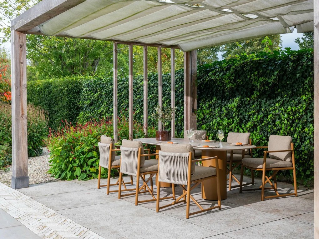 4 Seasons Outdoor Marina tuinset amber met Colorado tafel 240 x 105 x 75 cm SALE Tuinset beige weerbestendig