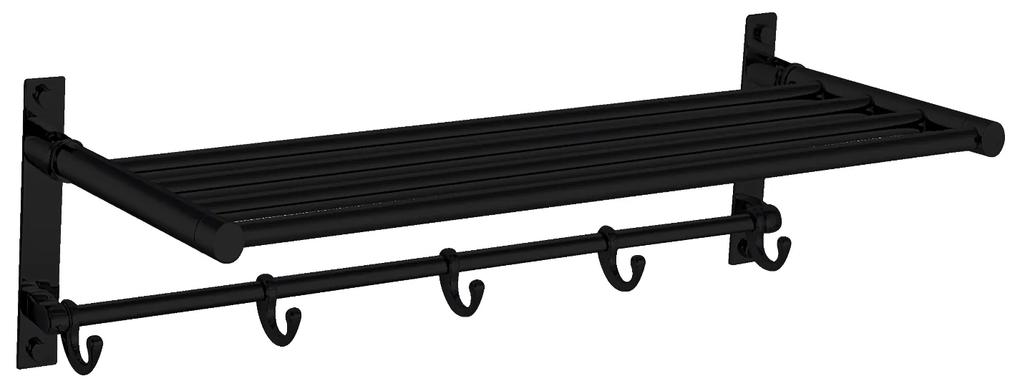 Handdoekrek Best Design Nero 60x22.5x15.5cm Clips-Black Mat Zwart