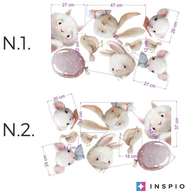 INSPIO Muurstickers - Aquarel dieren achter de commode