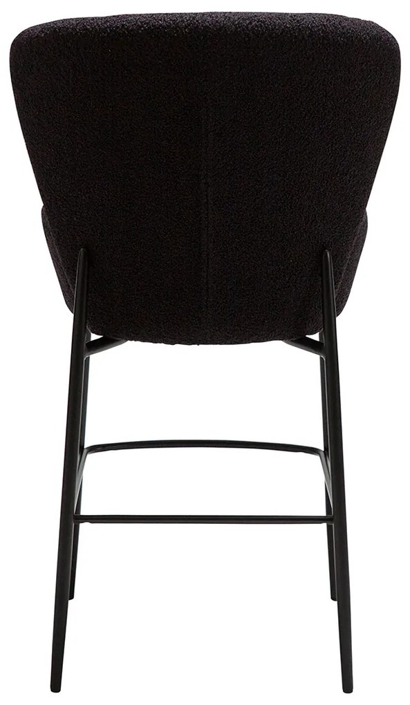 Dan-Form Orbit Barstoel Zwart Shimmer Boucle Met Hoge Rugleuning