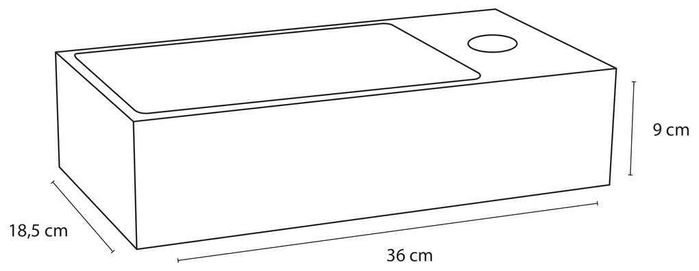 Differnz Solid fonteinset solid surface met gebogen kraan mat zwart