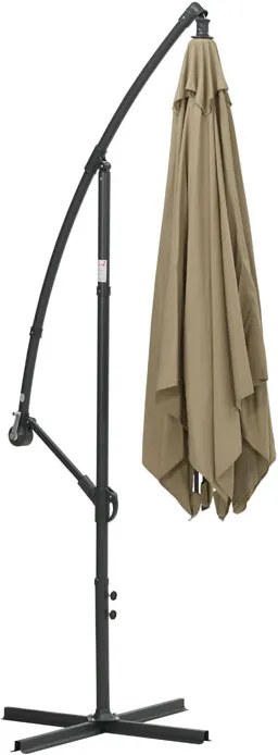 Garden Impressions Corfu parasol 250x250 - donker grijs - taupe