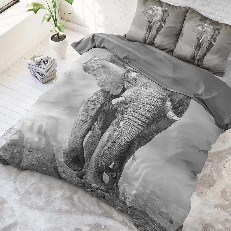 DreamHouse Bedding Elegant Elephant - Antraciet Lits-jumeaux (240 x 220 cm + 2 kussenslopen) Dekbedovertrek