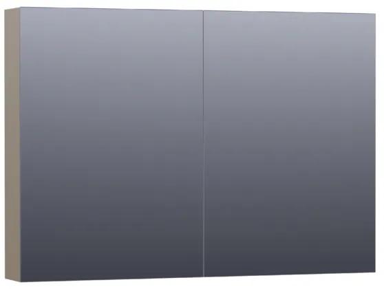 Saniclass Plain Spiegelkast 99x70x15cm Hoogglans Taupe SK-PL100HT
