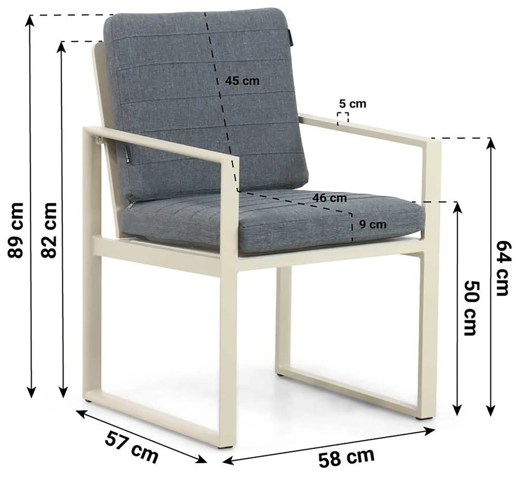 Tuinstoel Aluminium Taupe-naturel-bruin Lifestyle Garden Furniture Nuno