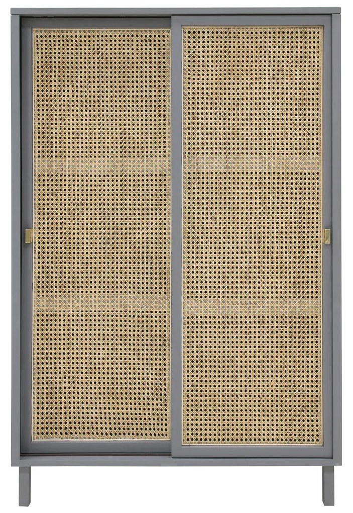HKliving Webbing Webbing Kast Met Schuifdeuren Grijs - 95x40x140cm.