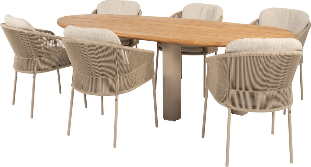 Estate Florence dining tuinset 240x105xH75 cm 7 delig teak latte Taste 4SO