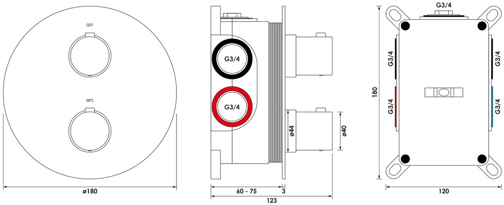 Brauer Gold Edition thermostatische inbouw regendouche met 3 standen handdouche, gebogen muurarm, glijstang en hoofddouche 20cm set 93 messing geborsteld PVD