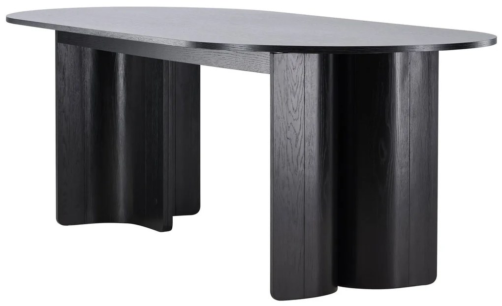 Jörn Ovale Eettafel - Tyson - 220x100 cm - Eikenhout Zwart Fineer - Jorn