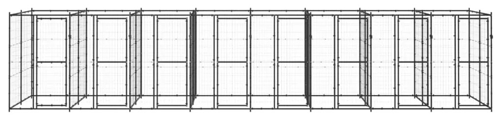 vidaXL Hondenkennel 19,36 m² staal