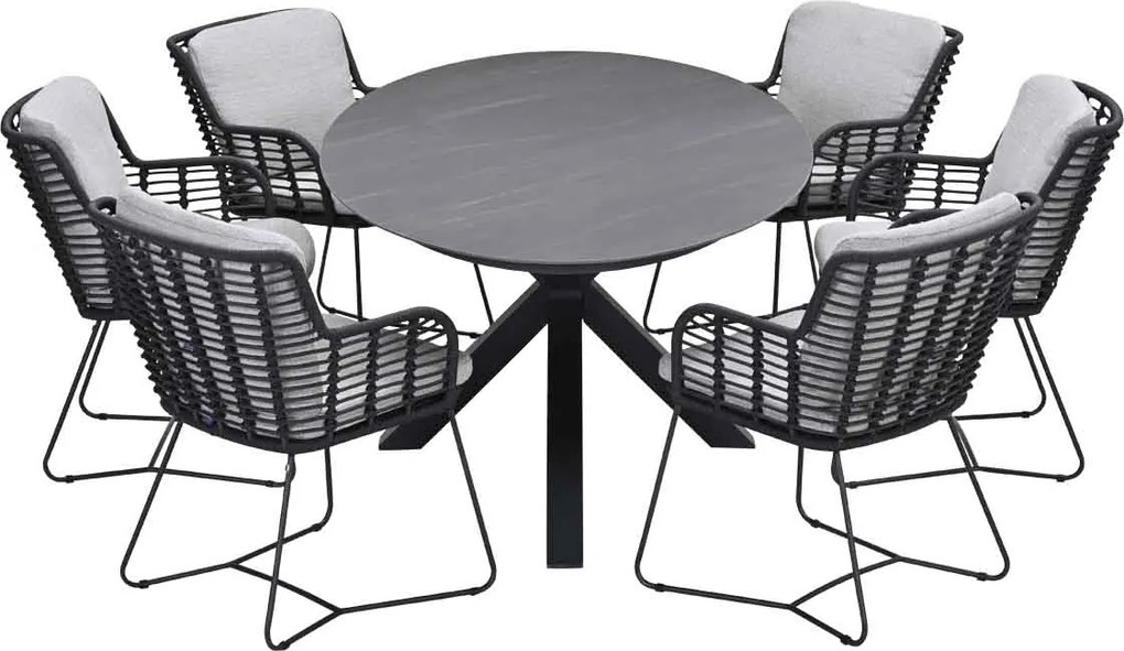 Garden Impressions Fabrice tuinset 7-delig - Scot tuintafel Napoli grey 230x115 cm