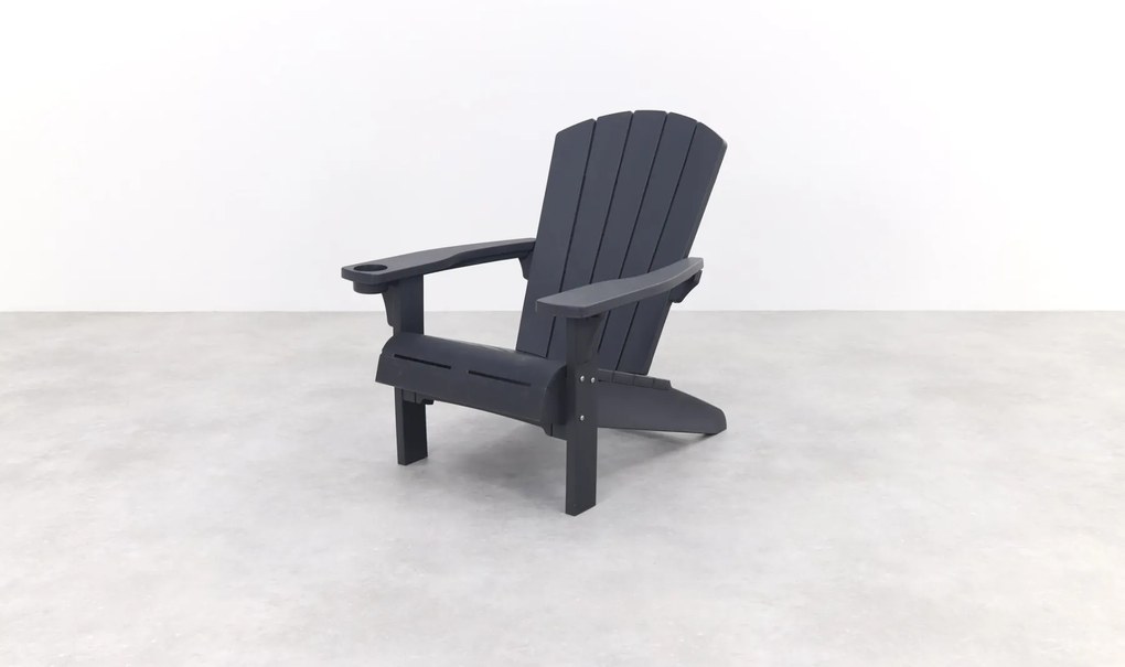 Keter Alpine Adirondack Loungestoel met Bekerhouder - Antraciet