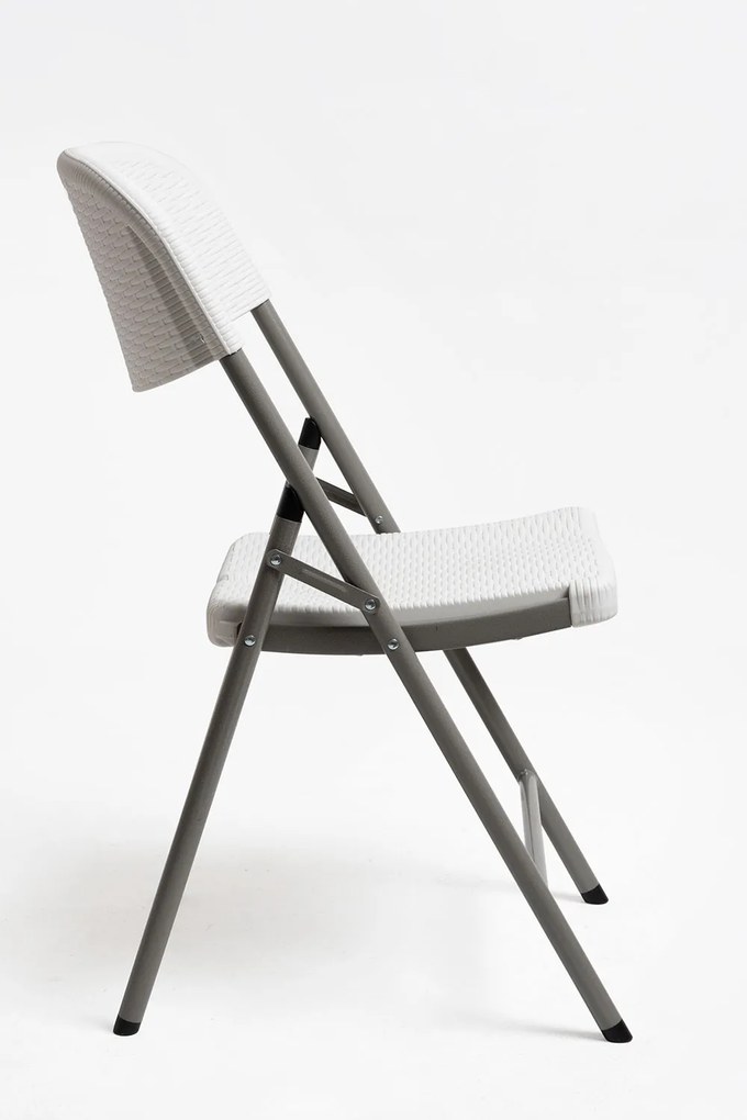 Set 6 Resin Inklapbare Tuinstoelen Rotan Look