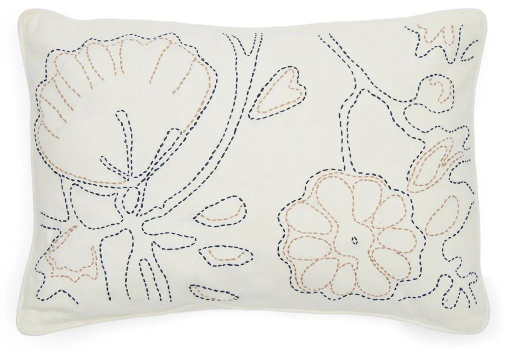 Rivièra Maison - Rhythm Embroidery Pillow Cover - Kleur: wit