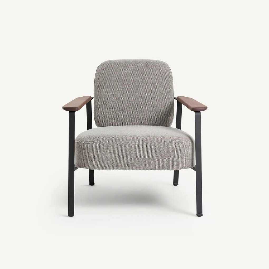 Stalen metalen fauteuil met gevlochten gemêleerde stof, Abraxas