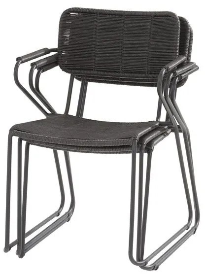 Taste by 4 Seasons Swing eetset antraciet met Goa tafel HPL blad dark grey 160 cm Tuinset antraciet weerbestendig