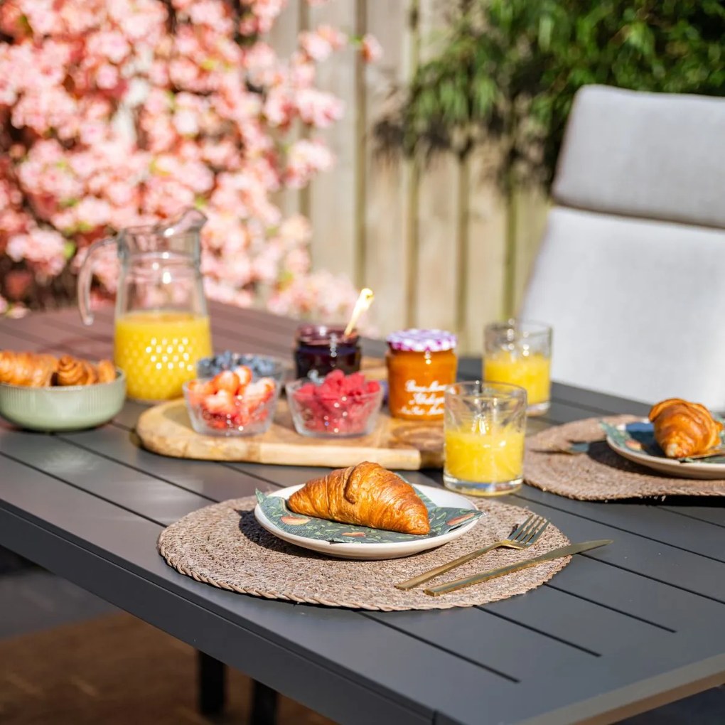 Garden Impressions Kasper tuinset 5-delig - tuintafel 160x84 cm donker grijs