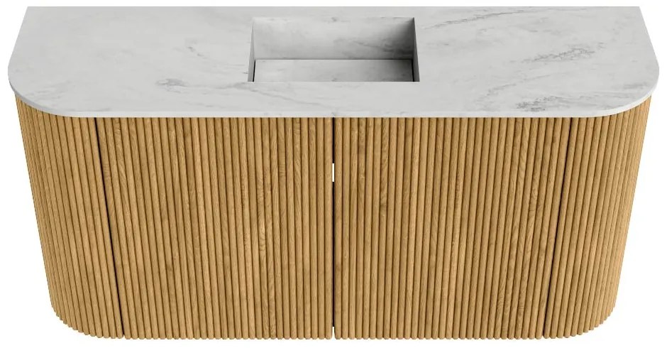 Mondiaz Joya DLux 85cm toiletmeubel ronding links/rechts oak met wastafel faye midden 1 kraangat opalo