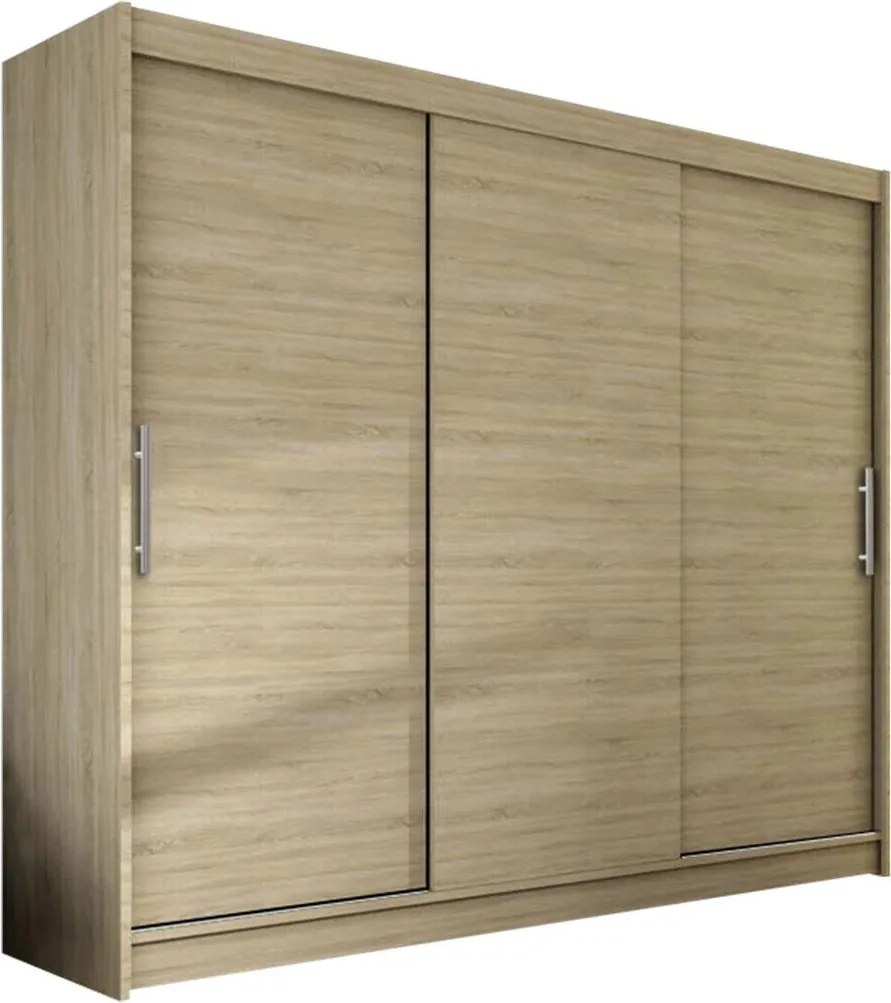 Kledingkast Closico Ordo II, Sonoma eik, 215x250x58cm, 191.5 kg, Kledingkast deuren: Schuivend, Aantal planken: 9, Aantal planken: 9