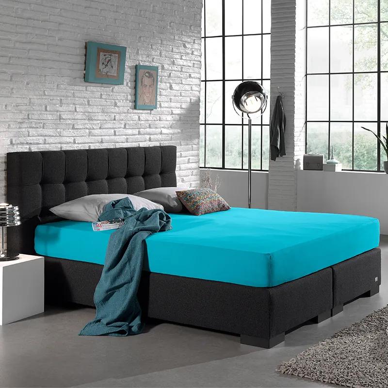 Home Care Jersey Hoeslaken - Home Care Turquoise 80/90/100 x 200 cm