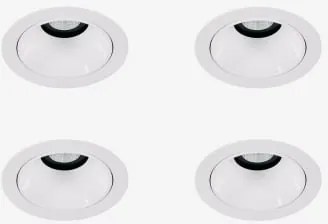 Pack Van 4 Inbouw Led-downlights Met Ronde Frames Ø7 Cm Voor Buitengebruik In Aluminium Orelva Wit & 8 W & 38º & Wit Koud 4000k - Sklum