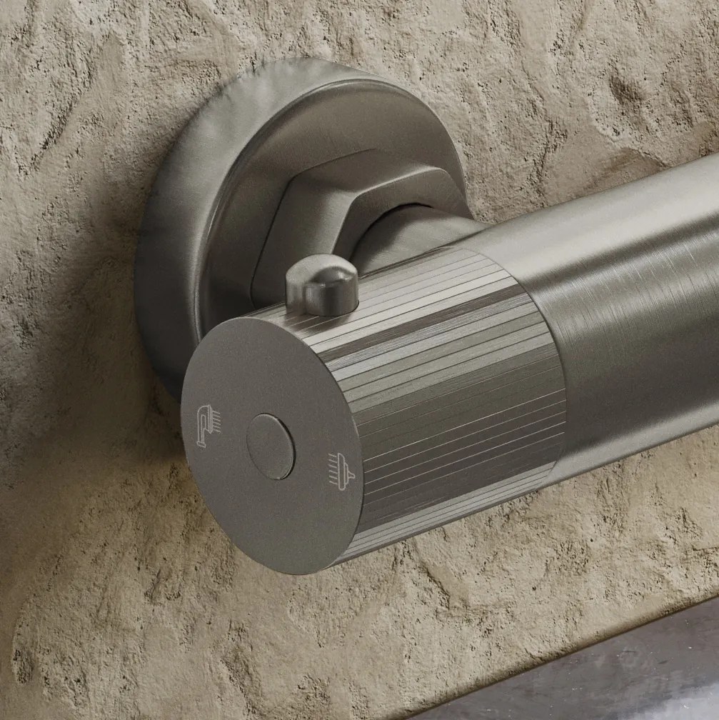 Saniclear Exclusive Stripes thermostatische opbouw badkraan met handdouche RVS