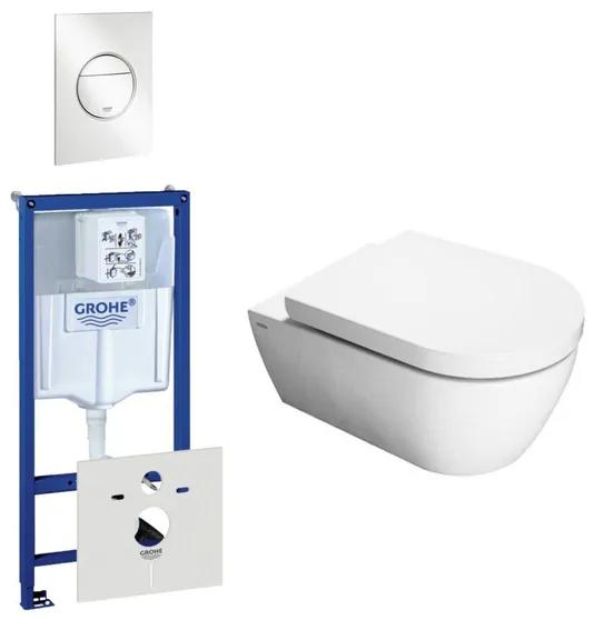 QeramiQ Salina toiletset bestaande uit inbouwreservoir, toiletpot, toiletzitting en bedieningsplaat wit 729205/434353/SW1271/SW1270