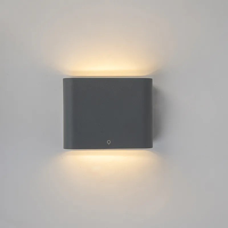 Buitenlamp Moderne wandlamp antraciet 11,5 cm incl. LED IP65 - Batt Modern IP65 Buitenverlichting