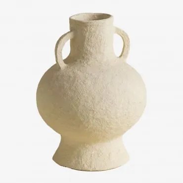 Decoratieve Vaas Van Papier-maché Cutler Beige – Crème - Sklum