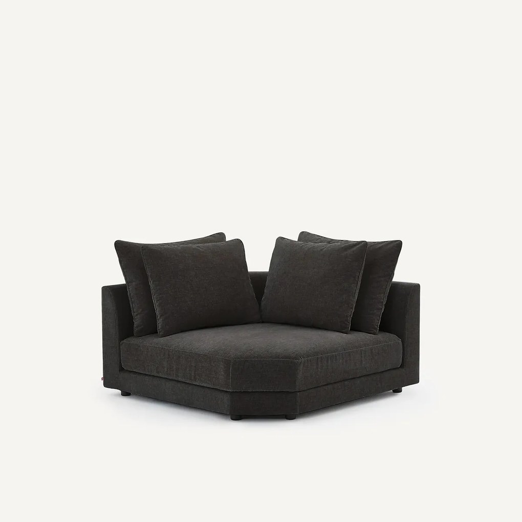 Modulair hoekbank in chenille fluweel, TIBERIO