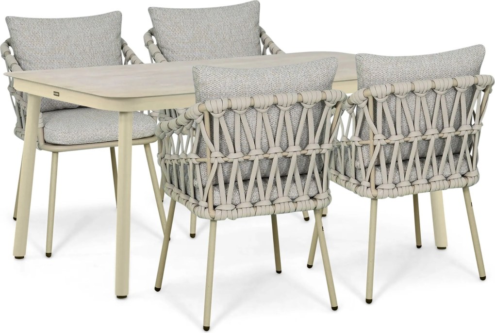 Tuinset 4 personen 160 cm Rope Zand/Beige Coco Oliva/Tavano