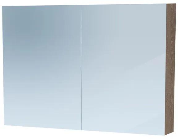 BRAUER Dual Spiegelkast - 100x70x15cm - 2 links- rechtsdraaiende spiegeldeur - MFC - legno viola 7771