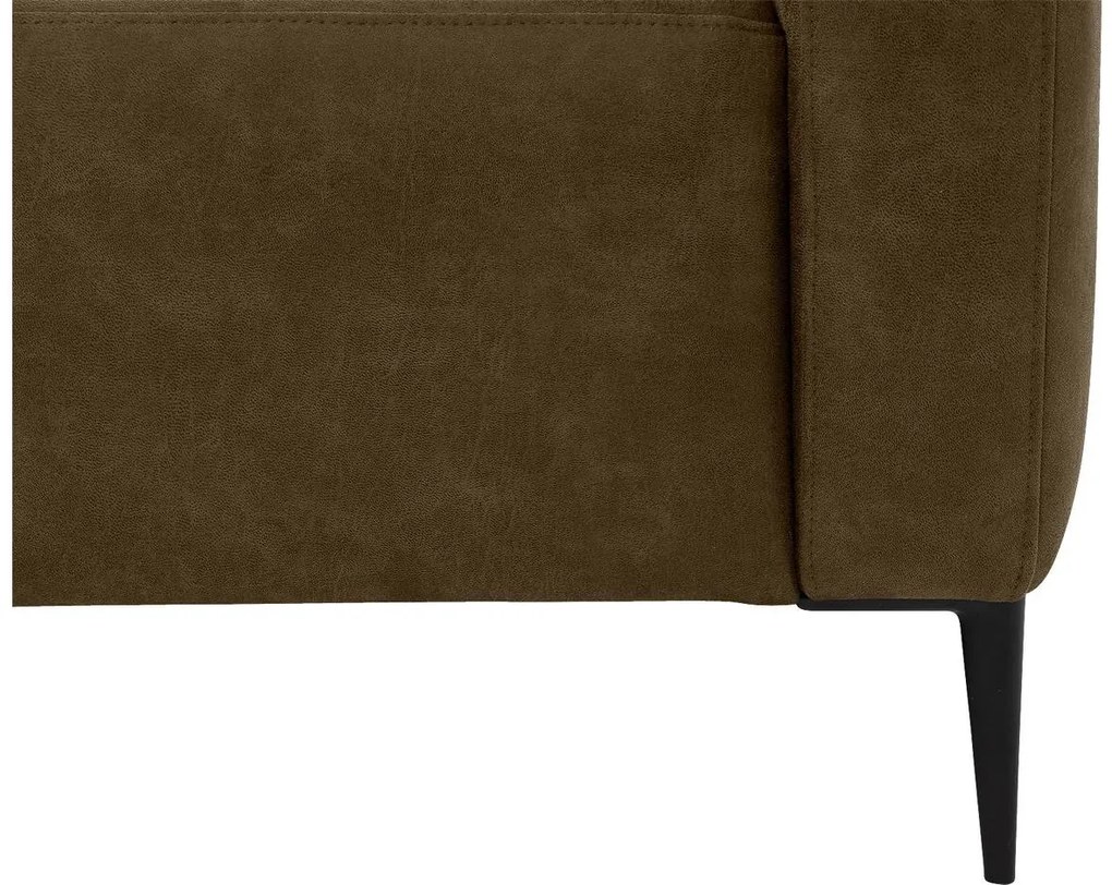 Goossens  Key West groen, micro leer, 2-zits, modern design met ligelement links