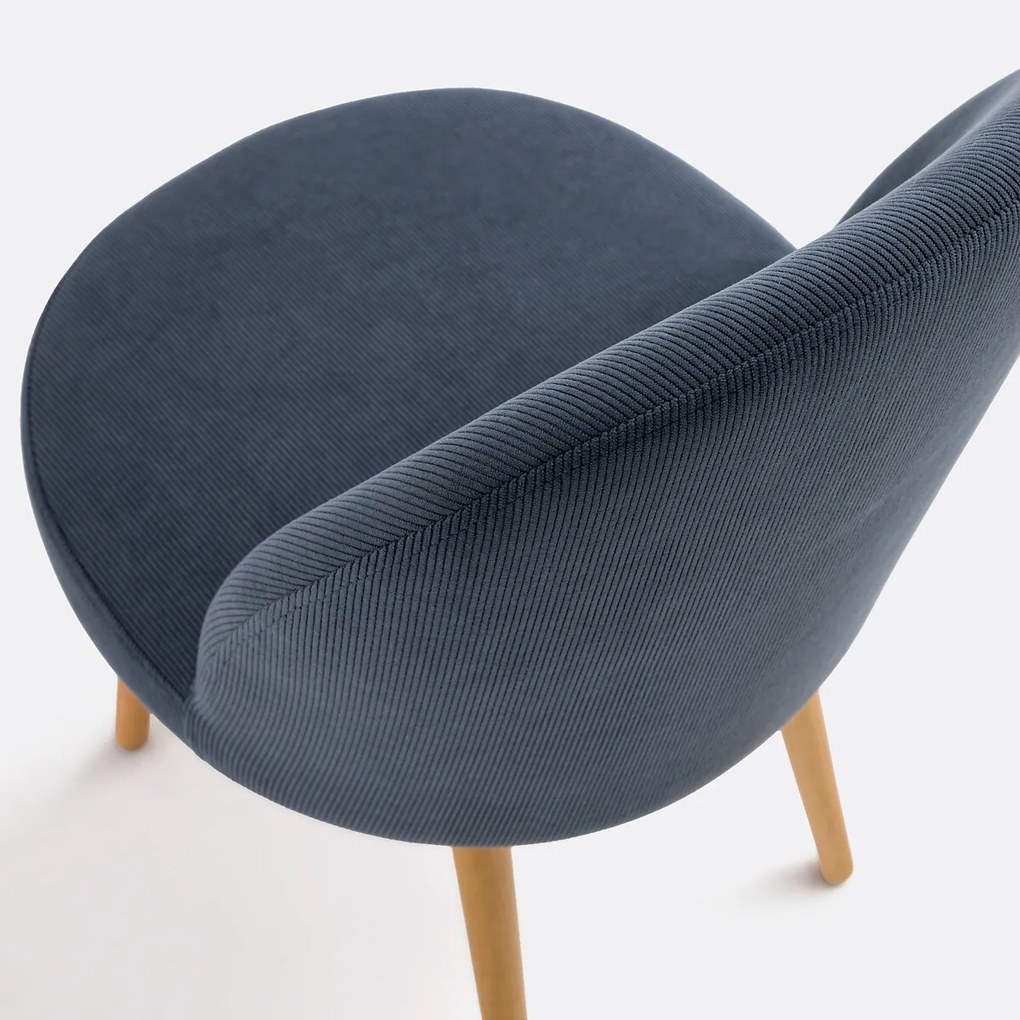 Set van 2 ribfluwelen stoelen Inès