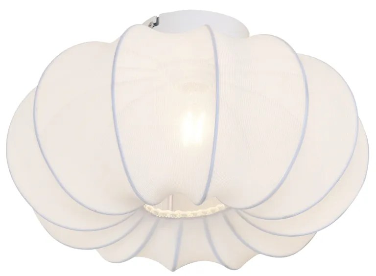 Stoffen Japandi plafondlamp wit 37cm - Plu AsyeshaJapandi E27 rond Binnenverlichting Lamp
