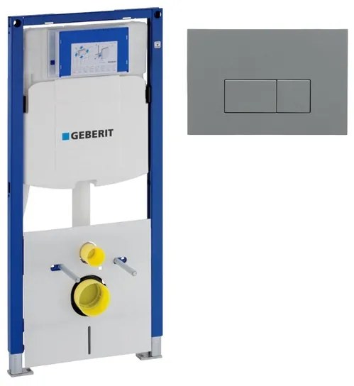 Geberit Duofix Element - UP 320 - QeramiQ push bedieningsplaat - wand 112cm - bedieningsplaat licht grijs - rechthoekige knoppen - kunststof wit glans SW1102375 0700090