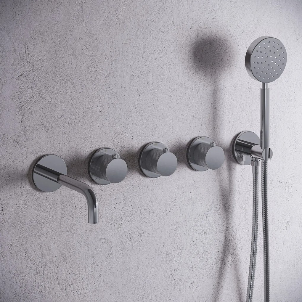 Saniclear Plus Stripes thermostaatkraan afbouwdeel chroom