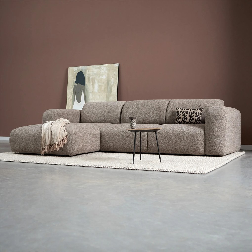 PEPP Interiors Soul Bruine Hoekbank Met Chaise Longue Links
