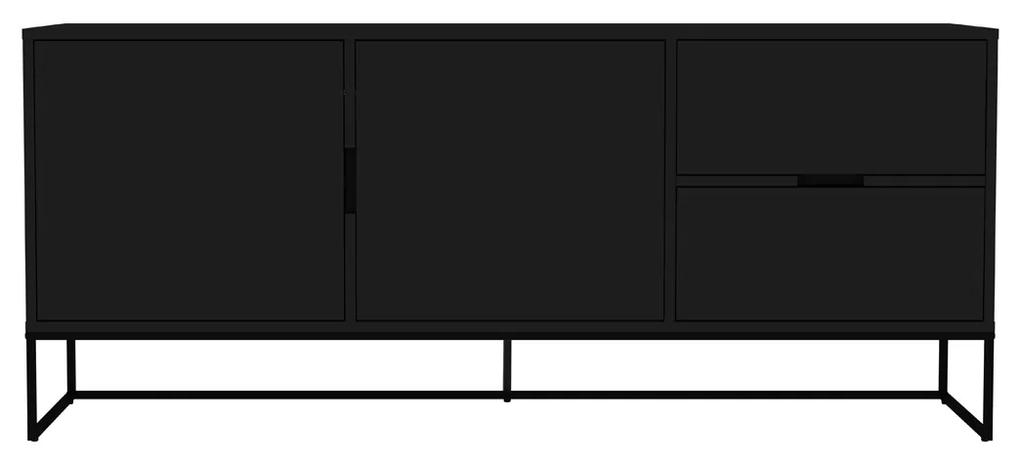 Tenzo Lipp Dressoir Met Deuren En Lades Zwart - 176x43x76cm.