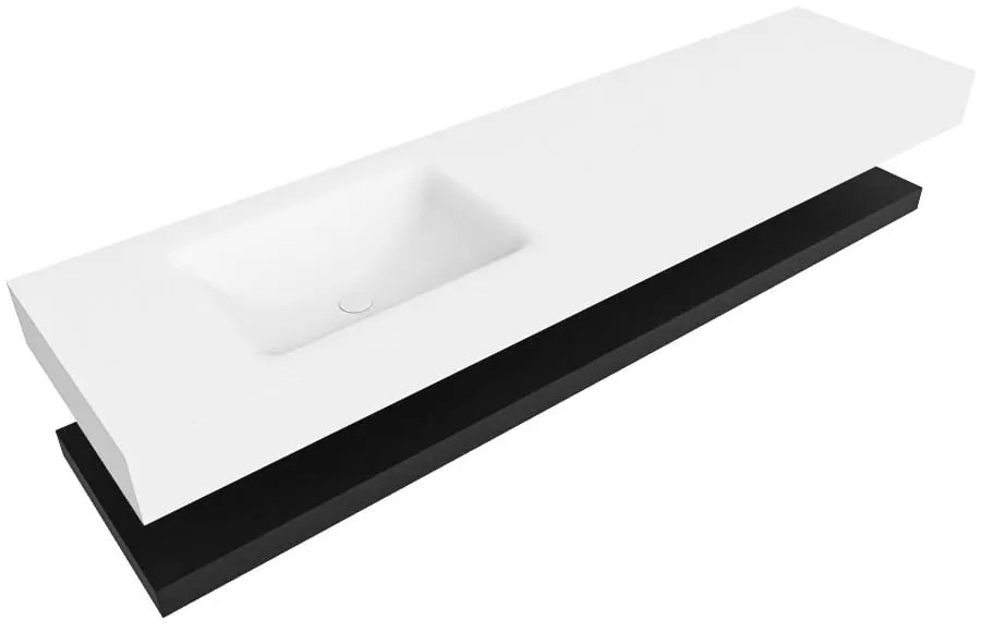 Zaro Alan badmeubel 180cm met planchet urban en vrijhangende wastafel cloud links zonder kraangat talc