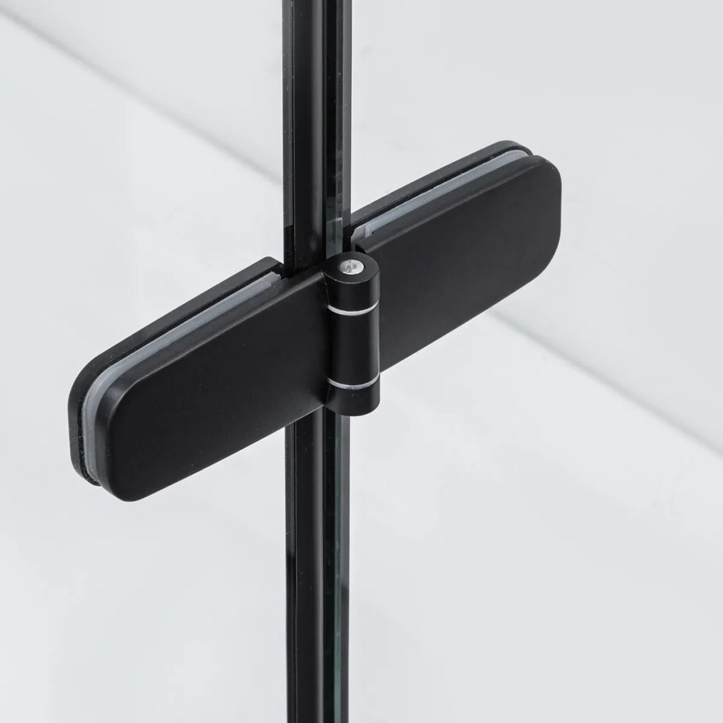Kerra Long douche zijwand voor douchedeur zwart 90cm