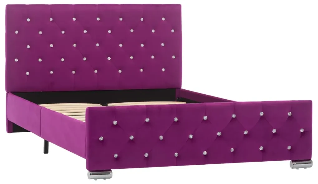 vidaXL Bedframe stof paars 120x200 cm