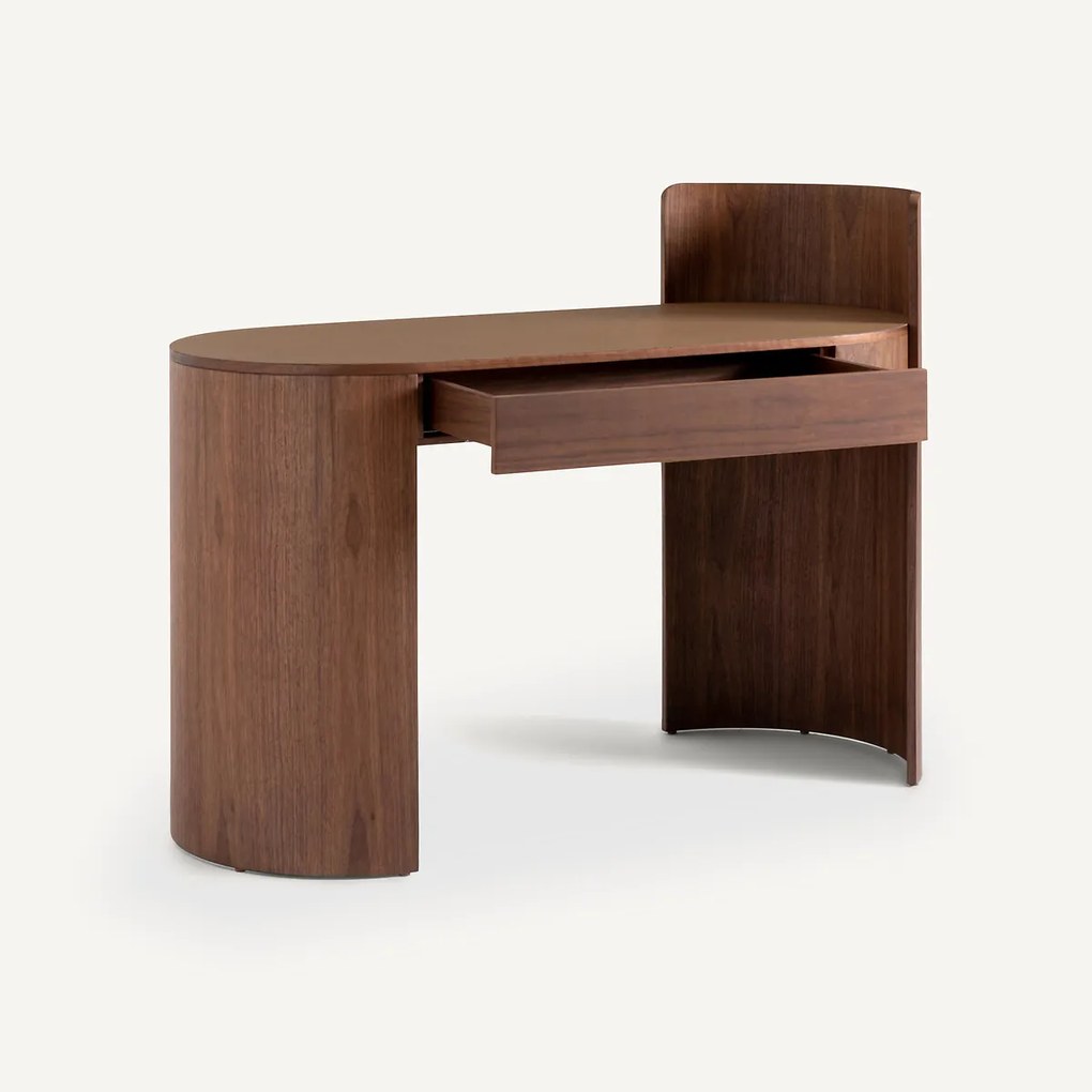 Bureau van notenhoutfineer en leer, Abbas