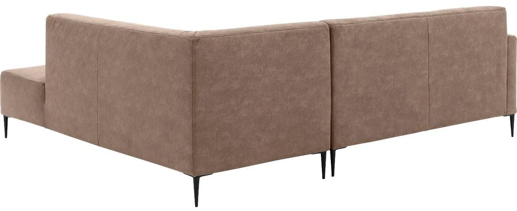 Goossens Key West bruin, micro leer, 2,5-zits, modern design met ligelement rechts