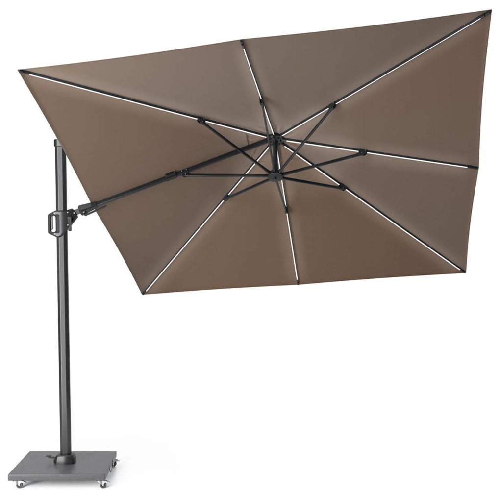 Platinum Challenger telescope zweefparasol 3x3m T2 premium (excl. voet) havana GLOW