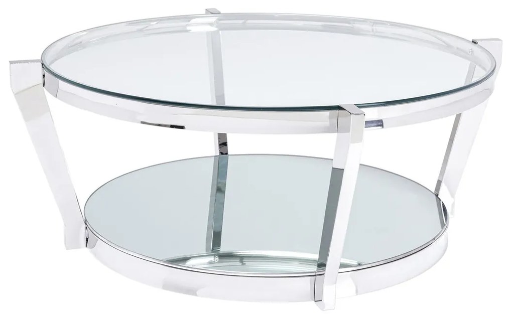 Kare Design Monocolo Silver Zilveren Salontafel Rond - 90 X 90cm.